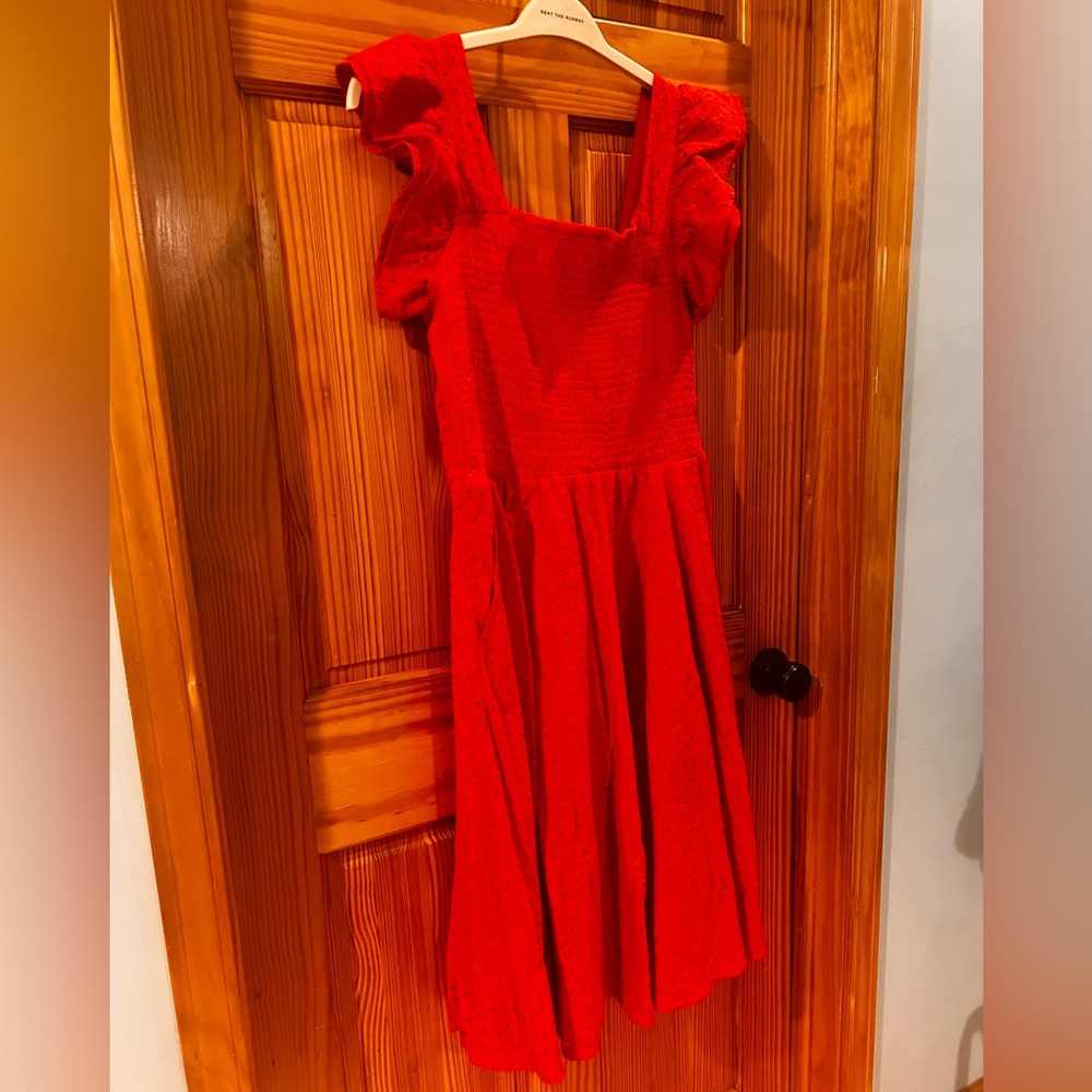 SHEIN Bold Red Midi Dress